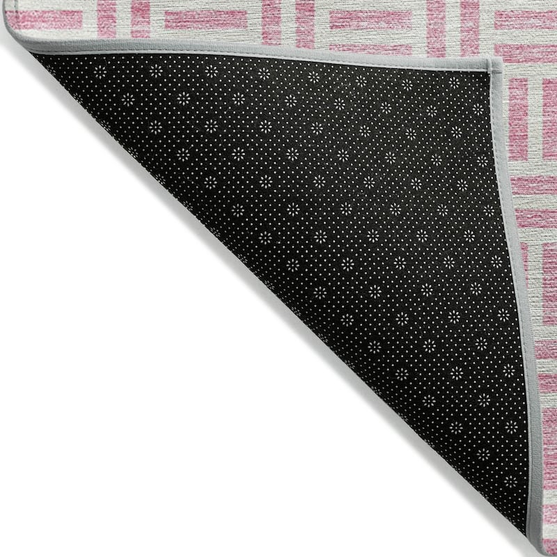 Machine Washable Indoor/ Outdoor Contemporary Basketweave Chantille Rug