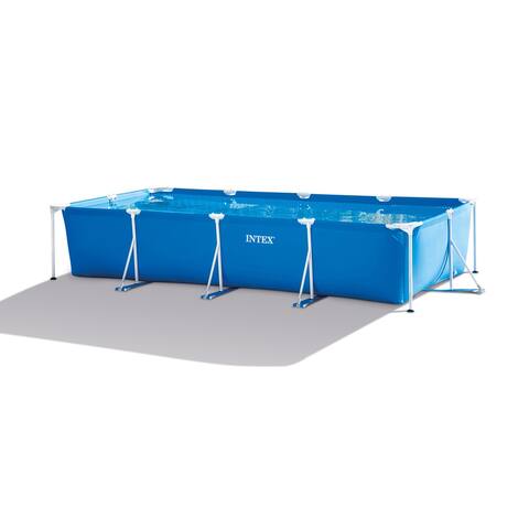 Intex 14ft x 33in Rectangular Above Ground Backyard Swimming Pool with Filter