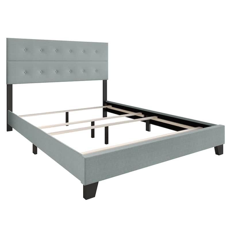 CraftPorch Luxury Button Tufted Upholstered Linen Bed