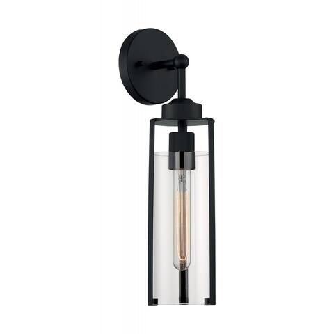 Marina - 1 Light Sconce with Clear Glass - Matte Black Finish