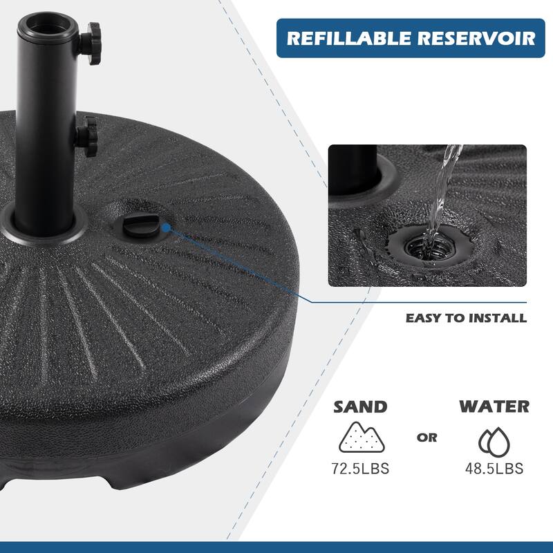 Autlaycil 13 ft Patio Umbrella with 36 Solar Lights & Crank System for Outdoor