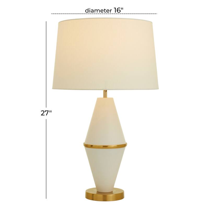 CosmoLiving by Cosmopolitan Black or White Metal Table Lamp with Gold Accents - 16 x 16 x 27