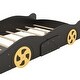 preview thumbnail 8 of 26, Full Size Race Car-Themed Platform Bed with Functional Wheels and Built-in Storage