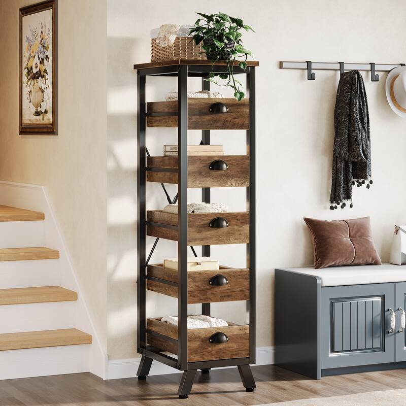 5-Drawer Chest with Metal Knobs