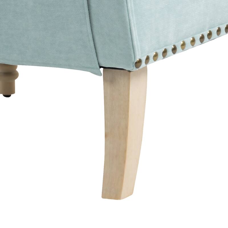 Modern Upholstered Accent Chair with Armrest, Fabric Reading Living Room Side Chair, Single Sofa with Wood Legs