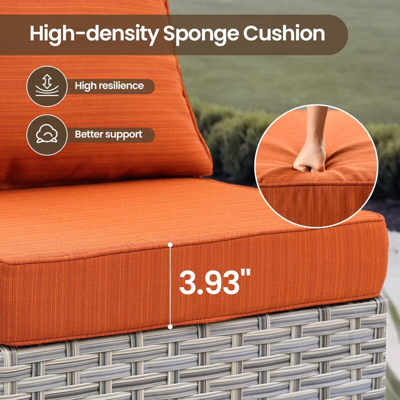 XIZZI 8-Piece Outdoor Wicker Furniture Sectional Swivel Chairs Set