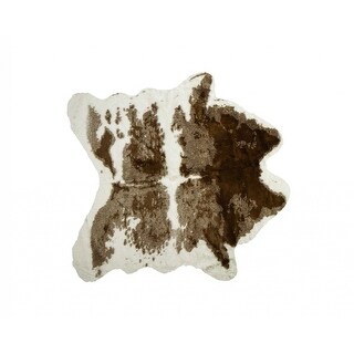 Brown And White Animal Print Area Rug - 3'6