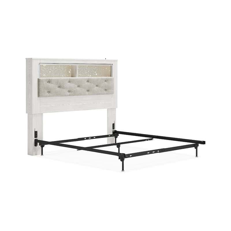 Signature Design by Ashley Altyra White Upholstered Panel Headboard - White - Bookcase - King