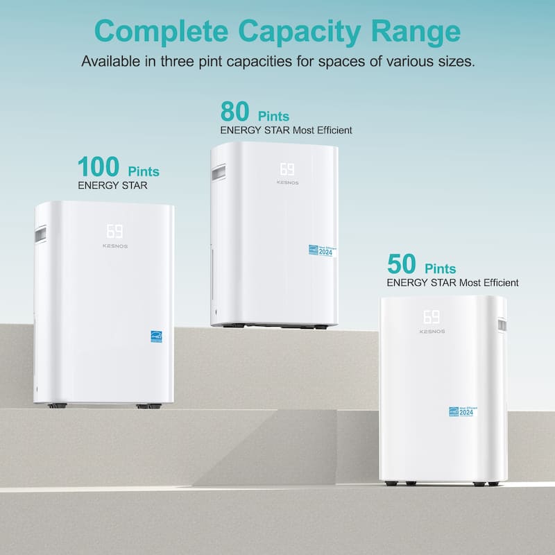 80 Pints Home Basement Dehumidifier with Intelligent Control Panel,for Rooms up to 5000 Sq.Ft