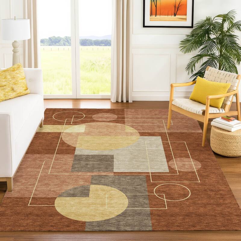 Machine Washable Indoor/ Outdoor Modern Filly Chantille Rug