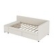 preview thumbnail 9 of 14, Twin Upholstered Platform Bed with Plush Headboard, L-Shaped Design