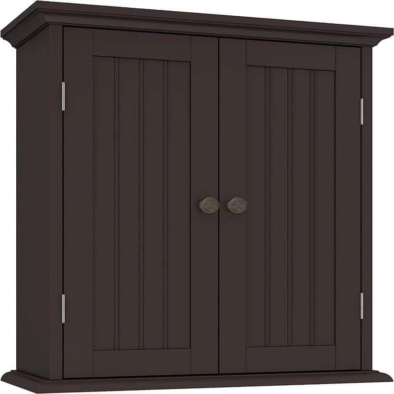 Bathroom Wall Cabinet - 8"D x 21.1"W x 24"H - Espresso