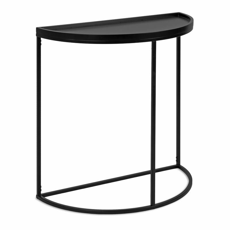 Kate and Laurel Dorrah Half-Circle Console Table - 28x14x30 - Black