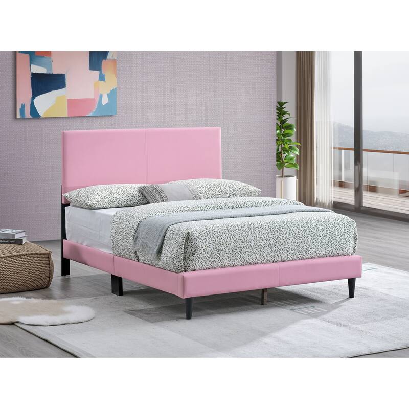 Glory Furniture Baron Upholstered PlatForm Bed - Pink - Full