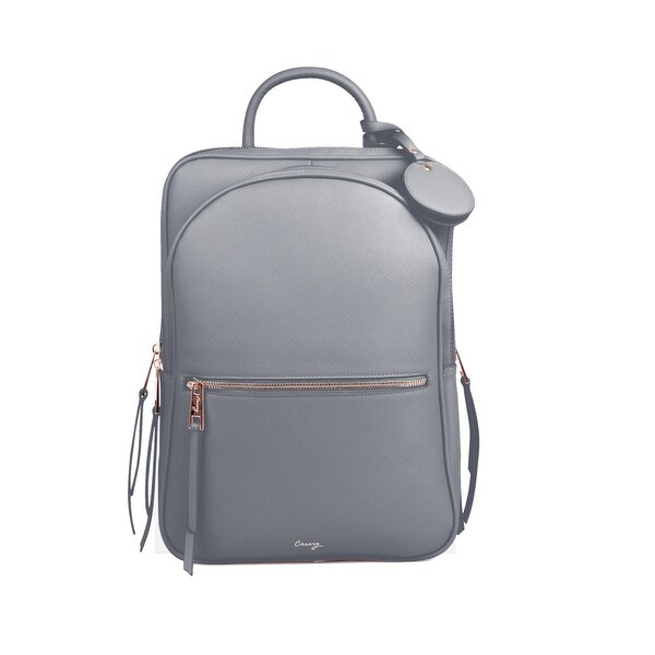 grey travel backpack