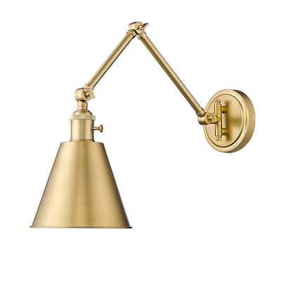 Gayson by Z-Lite 1 Light Wall Sconce in Modern Gold with Clear Glass Shade