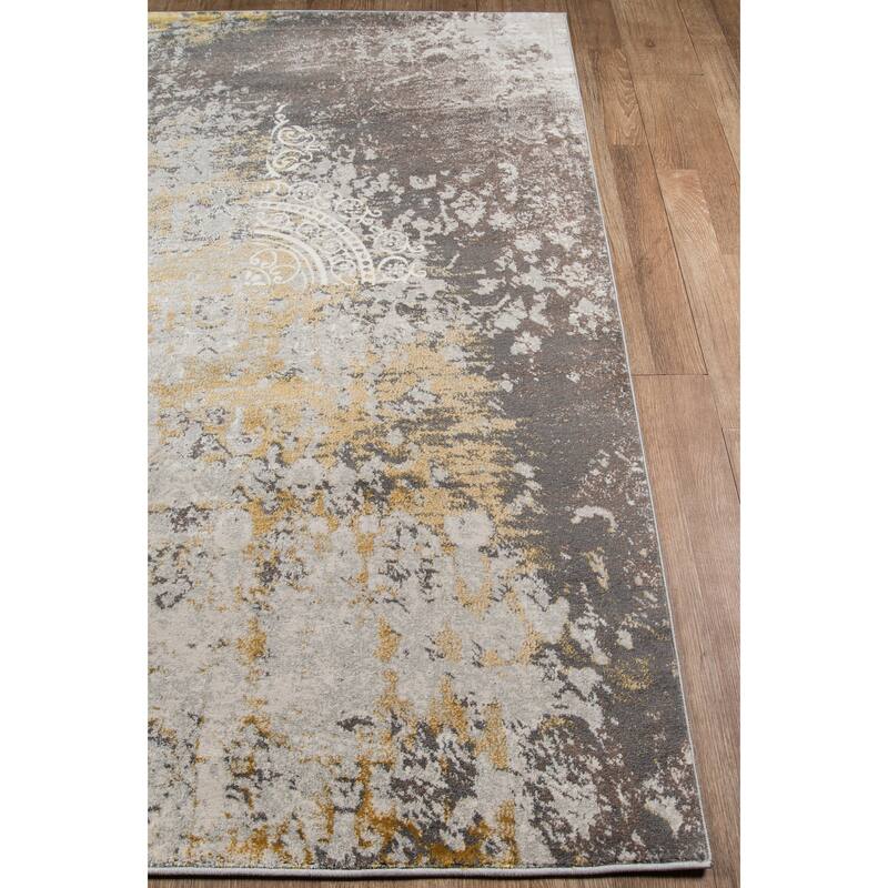 Momeni Luxe Polyester Blend Distressed Design Area Rug