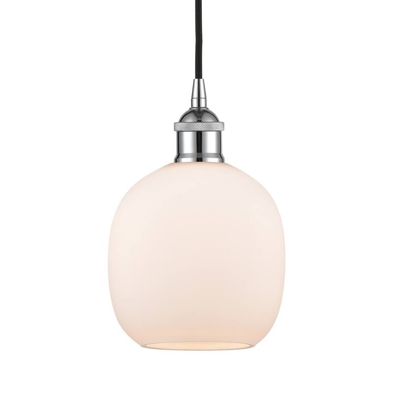 Innovations Lighting 616-1P-10-6 Belfast Pendant Belfast 6" Wide Mini - Polished Chrome / Matte White