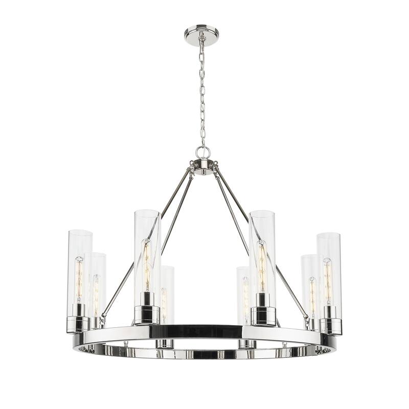 Innovations Lighting Downtown Urban - Boreas - 6 Light 36" Chandelier with 11" Shades - Clear/Polished Nickel