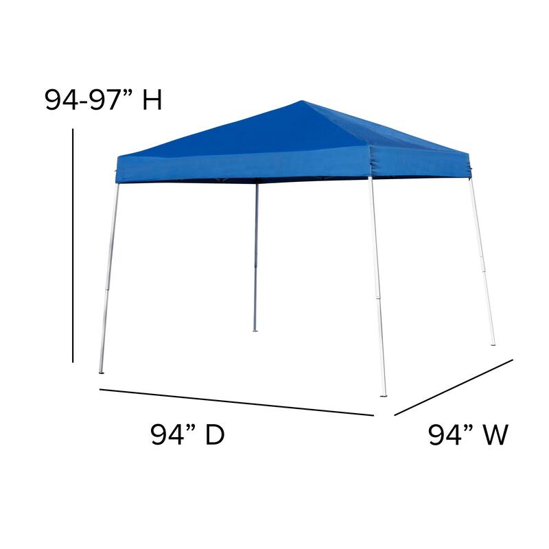 8'x8' Weather Resistant Easy Pop Up Slanted Leg Canopy Tent with Carry Bag - 8x8