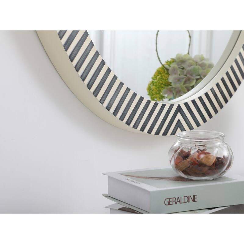 Carson Carrington Labben Round Chevron Mirror