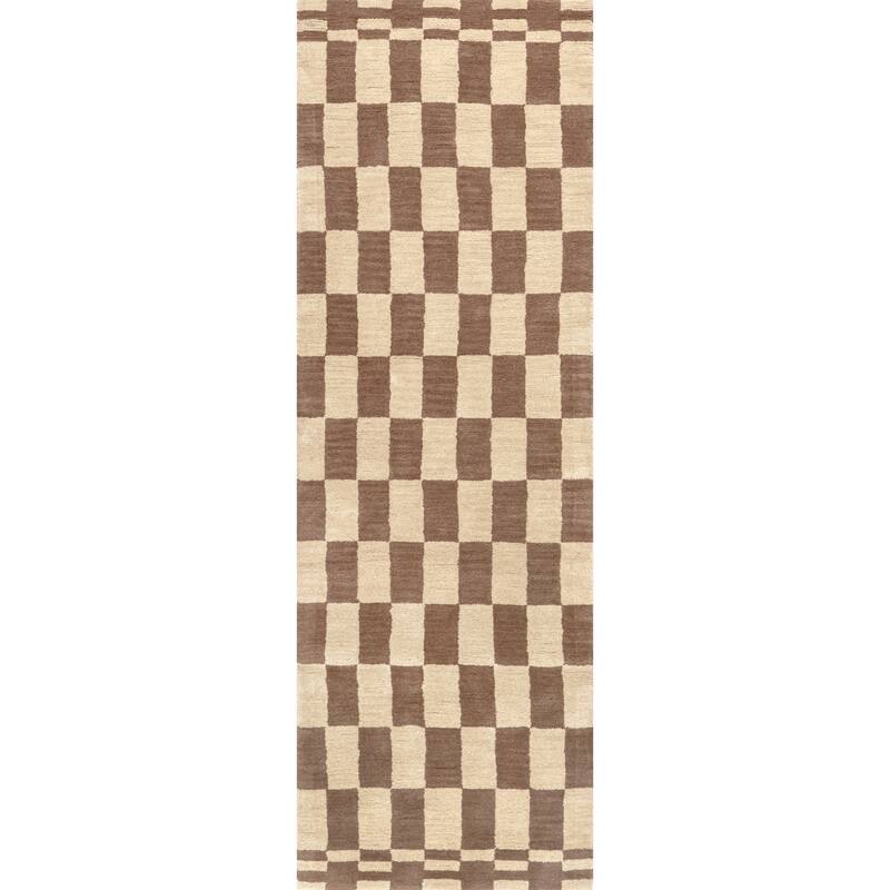 Kia Checkerboard Wool Area Rug