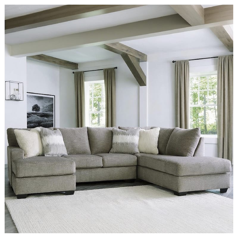 Signature Design by Ashley Creswell Gray 2-Piece Sectional with Chaise - 125"W x 87"D x 39"H - Right Facing