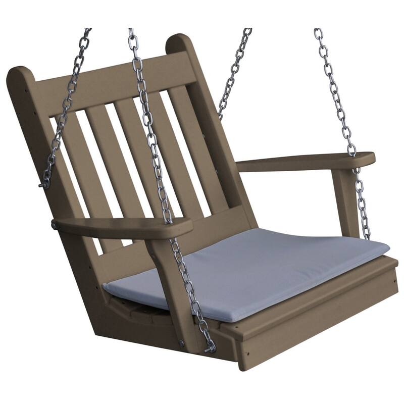 Poly Traditional English Chair Swing - Weathered Wood