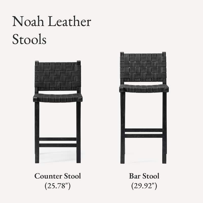 Maven Lane Noah Kitchen Dining Stool with Vegan Leather