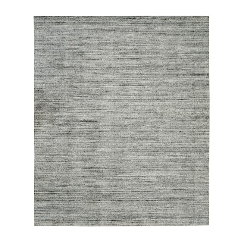Silver Handloomed Wool Rug, 5' x 8', Soft Stylish Accent Rug - L