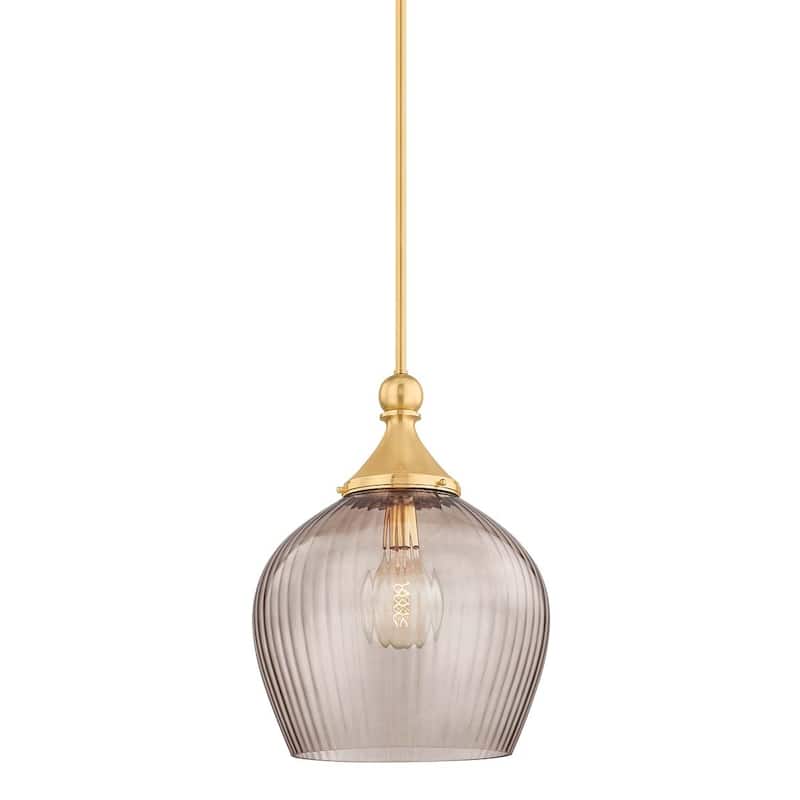 Hudson Valley Lighting 6916 Chatton 17" Wide Pendant with Fluted Glass - Aged Brass