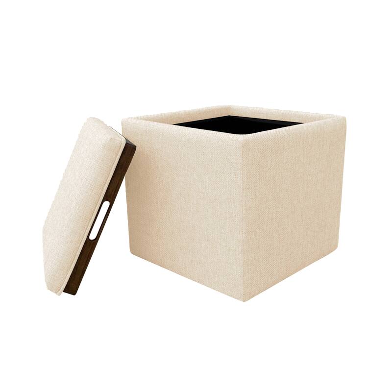 HomePop Storage Ottoman with Tray Top
