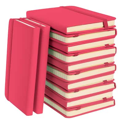 Paper Junkie Simply Genius A6 Pocket Size Mini Hardcover Notebooks-124 pages (Pink, 12 Pack)