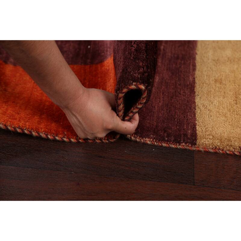 Contemporary Gabbeh Kashkoli Area Rug Wool Hand-knotted Office Carpet - 3'0" x 5'1"