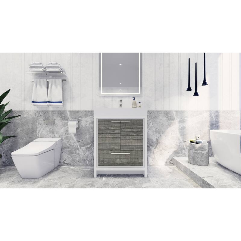 Dove 30'' Freestanding Vanity with Reinforced Acrylic Sink