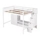 preview thumbnail 10 of 12, Kids and Baby Full Size Loft Bed with Wardrobe,Storage Table and Staircase