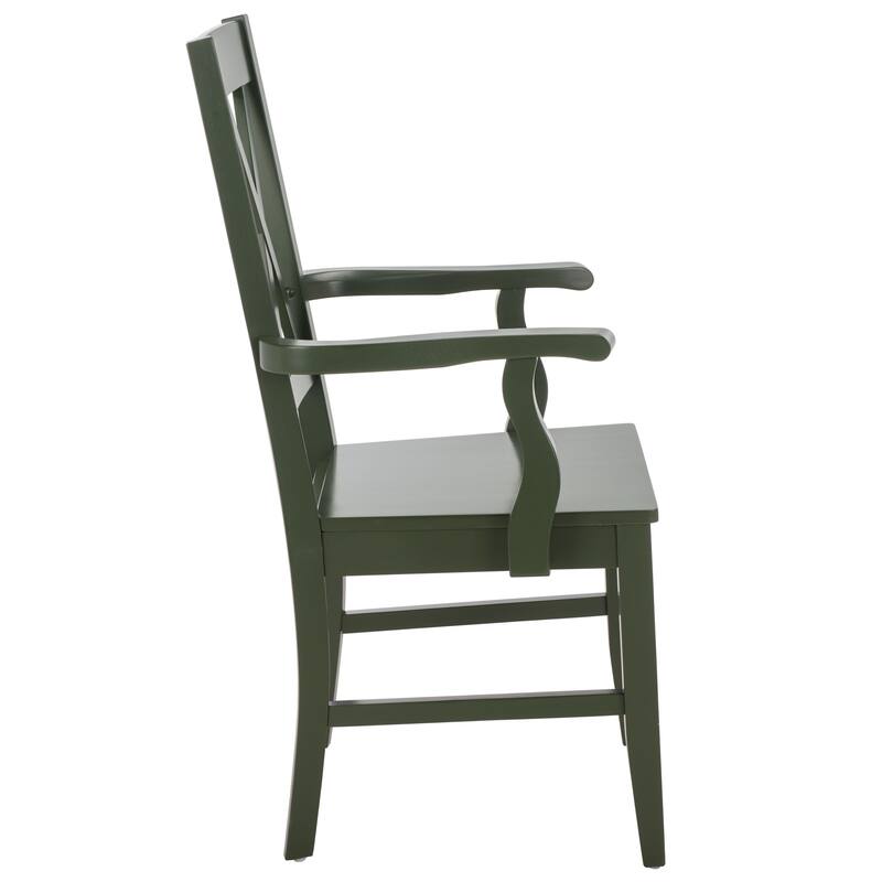 SAFAVIEH HOME Yelena Double X-Back Arm Chair - 18"W x 22"D x 39"H