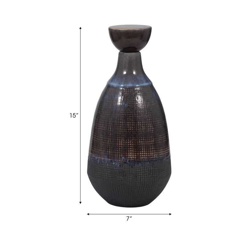 Sagebrook Home Neader Ceramic Vase - Stoneware, Novelty, Textured Gradient