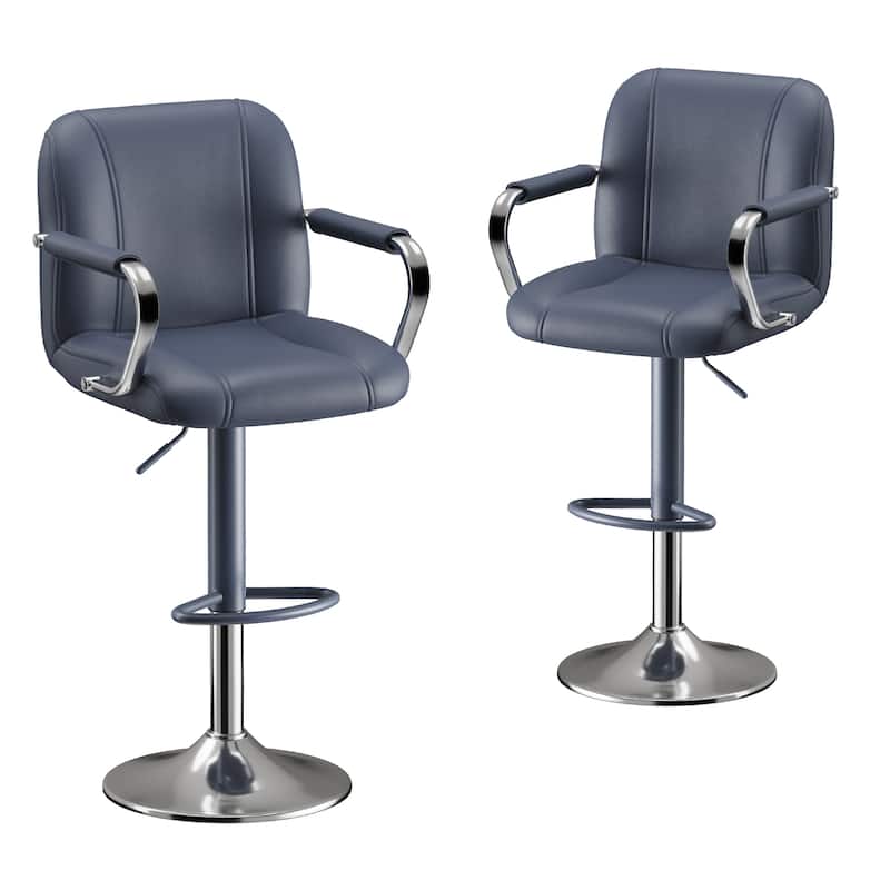 Swivel Bar Stools with Back Support - Adjustable Height Counter Stools for Kitchen Island & Home Bar