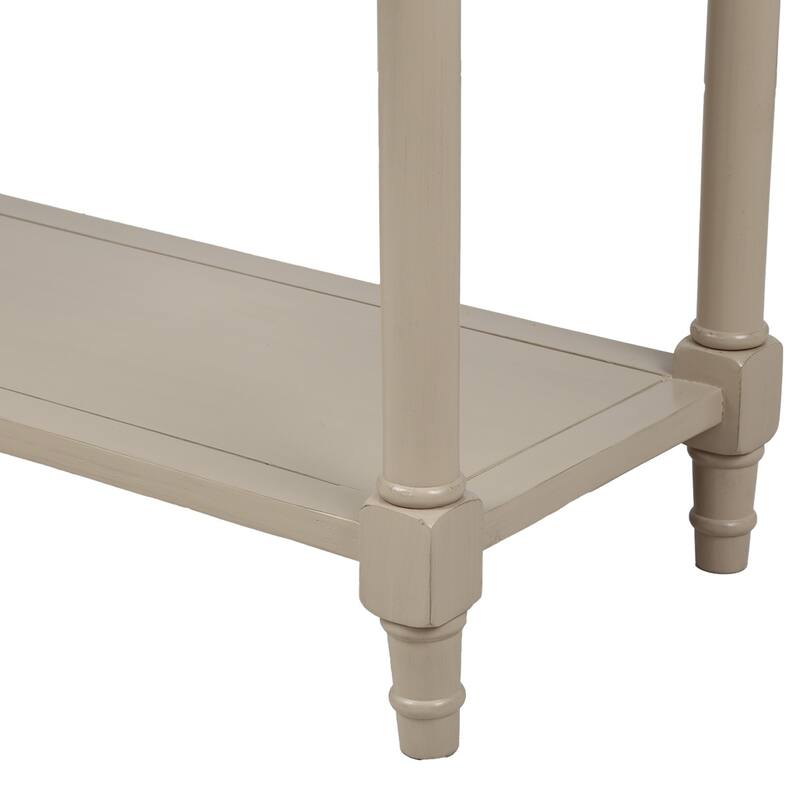 Traditional Design with Two Drawers and Bottom Shelf - Retro Grey