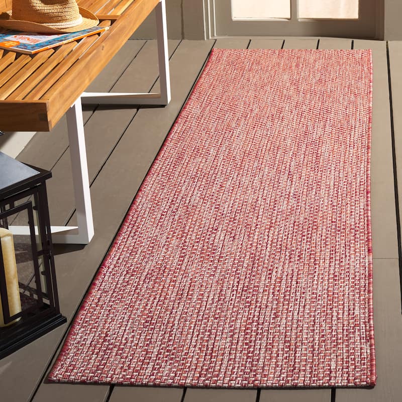SAFAVIEH Courtyard Begajeta Indoor/Outdoor Waterproof Patio Backyard Rug. - 2'3" x 8' Runner - Red/Beige