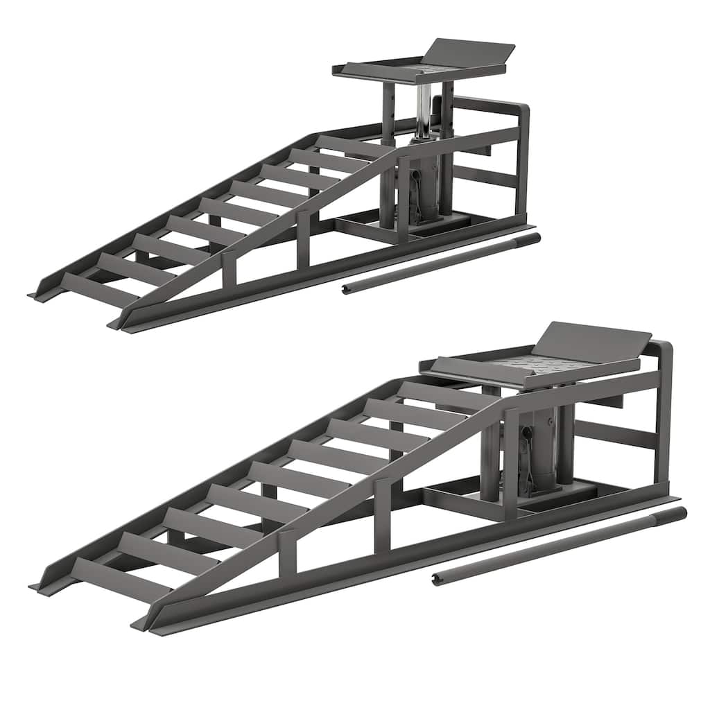 Hydraulic Car Ramps 2 Pack 5 Ton Low Profile Lift for Garage Truck