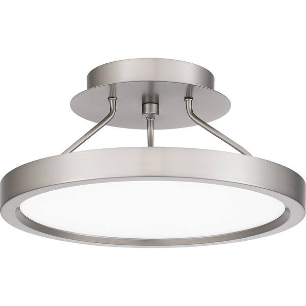 slide 2 of 8, Outskirts Integrated LED Brushed Nickel Semi-Flush Mount - Brushed Nickel