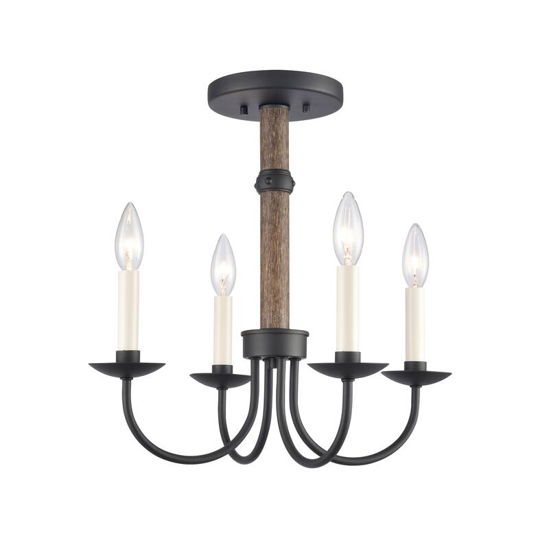 Elk Home Neville 20'' Wide 4-Light Semi Flush Mount - Charcoal Black