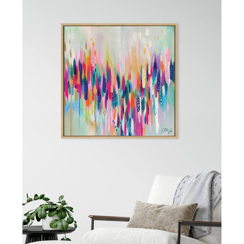 Kate and Laurel Sylvie Brushstroke 154 Framed Canvas by Jessi Raulet