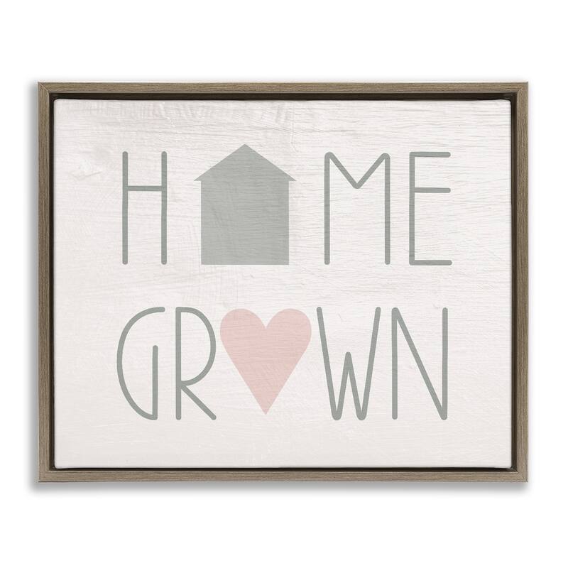 Stupell Home Grown Country Words Framed Floater Canvas Wall Art Design By Lil' Rue - 31 x 25 - Brown