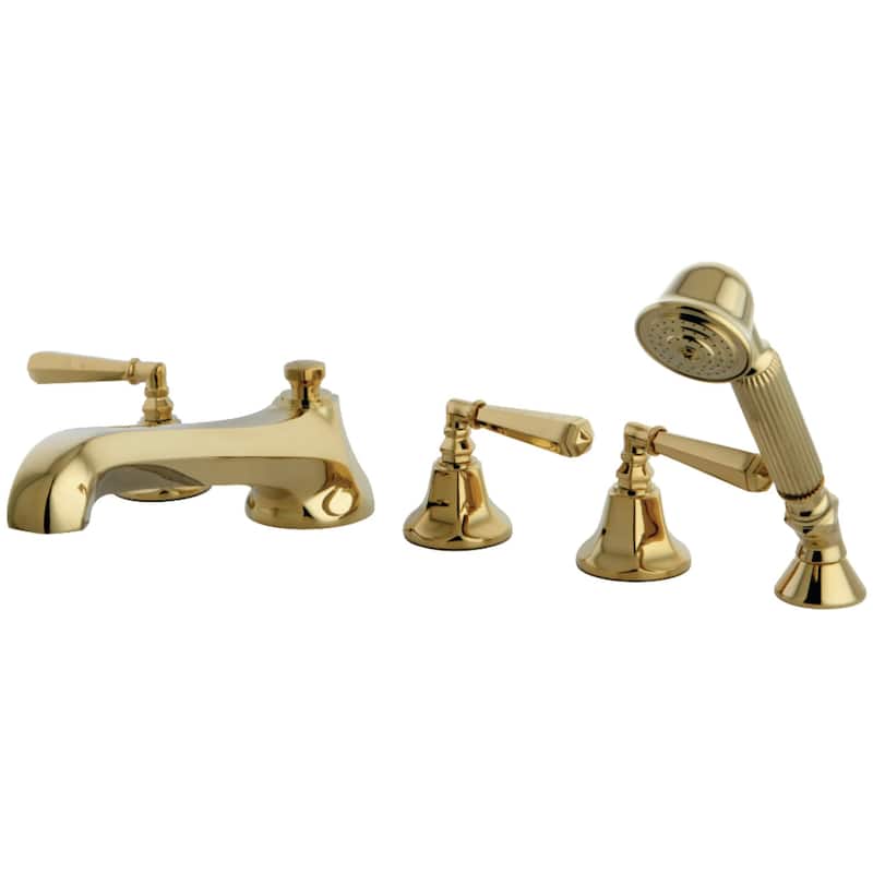 Kingston Brass Deck Mounted Roman Tub Filler with Diverter - Includes - Polished Brass