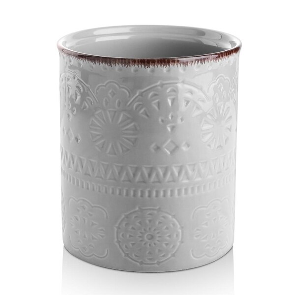 Ceramic Embossed Utensil Crock. Opens flyout.