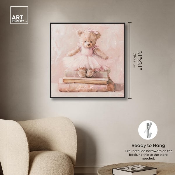 dimension image slide 11 of 24, Ballerina Teddy Books Canvas Kids Art Prints by Art Remedy