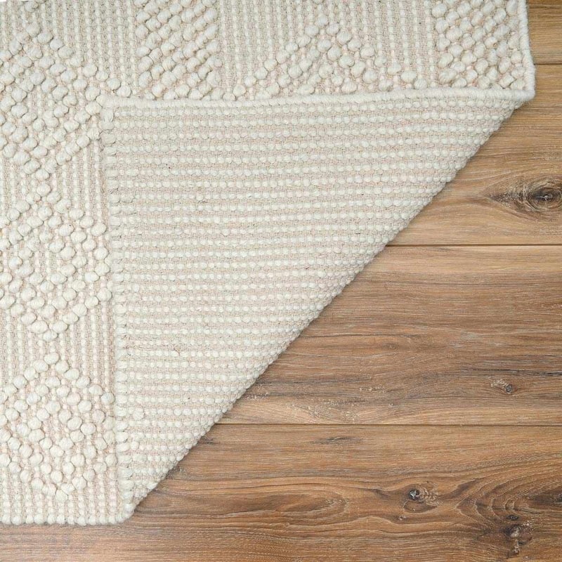 Hauteloom Bolinger Wool Living Room, Bedroom Area Rug - White - 2' x 3'